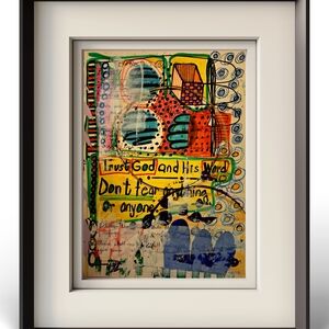 Abstract Art with Religious Inspirational Message - One of A Kind